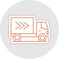 Delivery Truck Line Sticker Multicolor Icon vector