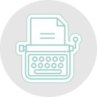 Typewriter Line Sticker Multicolor Icon vector