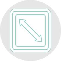 Right Down Line Sticker Multicolor Icon vector