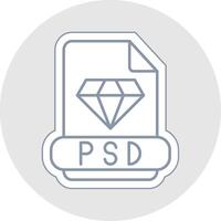 Psd Line Sticker Multicolor Icon vector