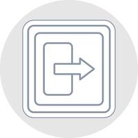 Log Out Line Sticker Multicolor Icon vector