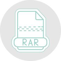 rar línea pegatina multicolor icono vector