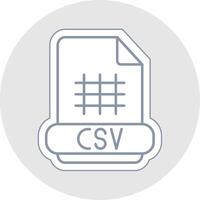 Csv Line Sticker Multicolor Icon vector