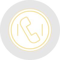 Phone Call Line Sticker Multicolor Icon vector