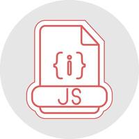 js formato línea pegatina multicolor icono vector