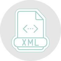 Xml Line Sticker Multicolor Icon vector