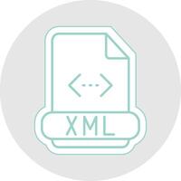 Xml Line Sticker Multicolor Icon vector