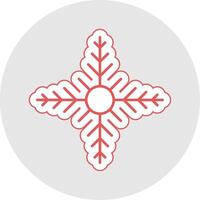 copo de nieve línea pegatina multicolor icono vector