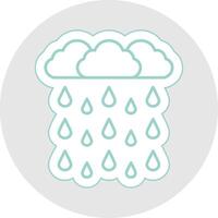 pesado lluvia línea pegatina multicolor icono vector