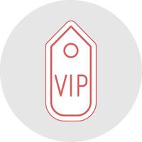 VIP pasar línea pegatina multicolor icono vector