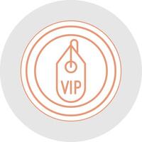 VIP línea pegatina multicolor icono vector