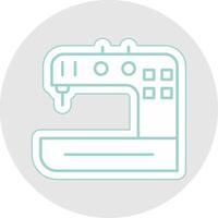 de coser máquina línea pegatina multicolor icono vector