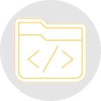 Coding Line Sticker Multicolor Icon vector