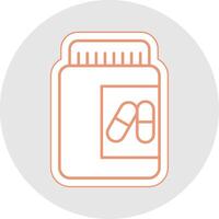 Pill Line Sticker Multicolor Icon vector