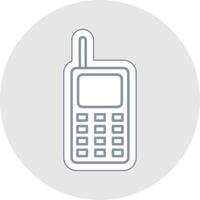 Walkie Talkie Line Sticker Multicolor Icon vector