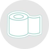 Tissue Roll Line Sticker Multicolor Icon vector