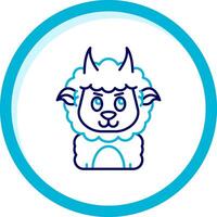 Demon Two Color Blue Circle Icon vector