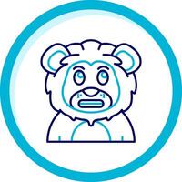 Shocked Two Color Blue Circle Icon vector