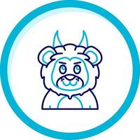 Demon Two Color Blue Circle Icon vector