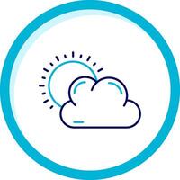 Weather Two Color Blue Circle Icon vector