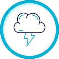 Lightning Two Color Blue Circle Icon vector