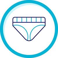 Underwear Two Color Blue Circle Icon vector