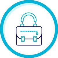 Handbag Two Color Blue Circle Icon vector