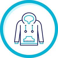 Hoodie Two Color Blue Circle Icon vector