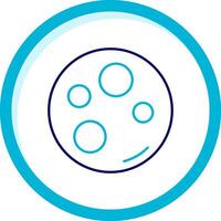 Moon Two Color Blue Circle Icon vector