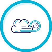 Wind cloud Two Color Blue Circle Icon vector