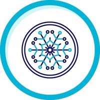 Winter Two Color Blue Circle Icon vector