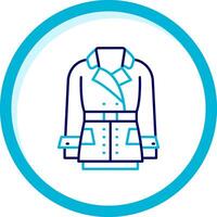Coat Two Color Blue Circle Icon vector