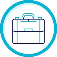 Briefcase Two Color Blue Circle Icon vector