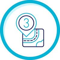 Three Two Color Blue Circle Icon vector