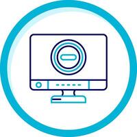 Stop Two Color Blue Circle Icon vector
