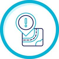 Warning Two Color Blue Circle Icon vector