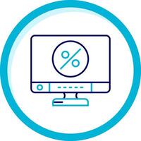 Percentage Two Color Blue Circle Icon vector