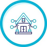 House Two Color Blue Circle Icon vector