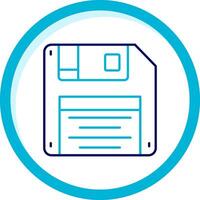 Floppy disk Two Color Blue Circle Icon vector