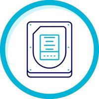 Disk Two Color Blue Circle Icon vector