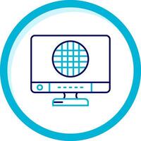 Grid Two Color Blue Circle Icon vector