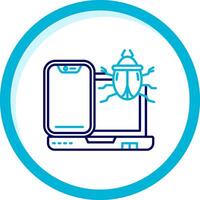 Bug Two Color Blue Circle Icon vector