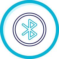 Bluetooth dos color azul circulo icono vector