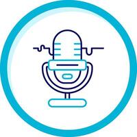 Microphone Two Color Blue Circle Icon vector