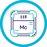 Moscovium Two Color Blue Circle Icon vector