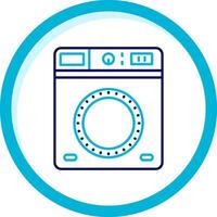 Laundry Two Color Blue Circle Icon vector
