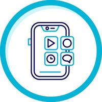 Mobile application Two Color Blue Circle Icon vector