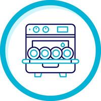 Dishwasher Two Color Blue Circle Icon vector