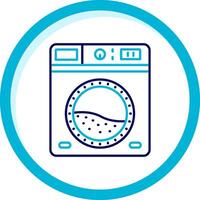 lavandería dos color azul circulo icono vector