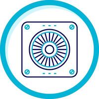 extractor dos color azul circulo icono vector